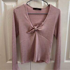 J. Robert’s Pink Ribbed Knit Long Sleeved Top